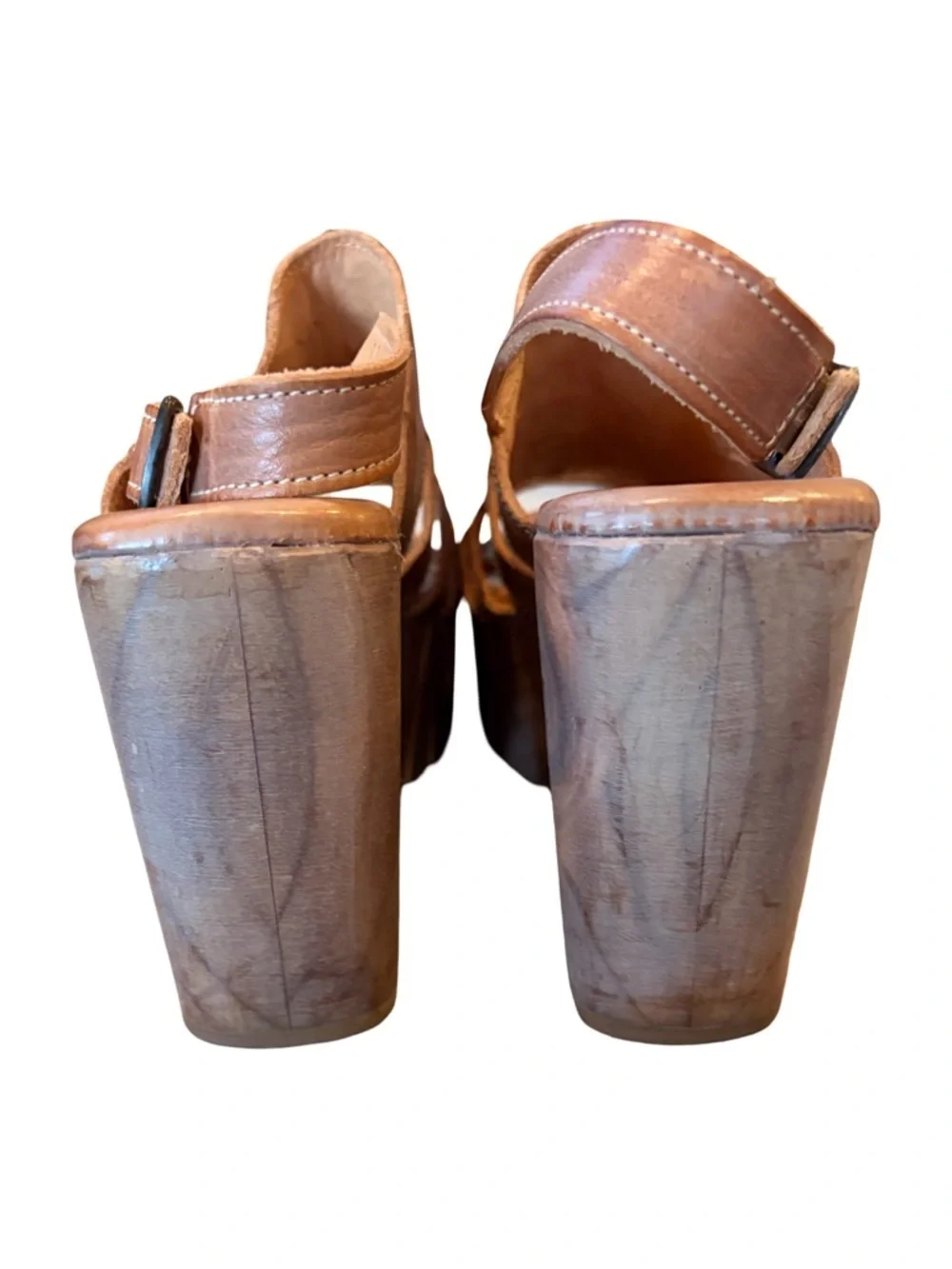 BEDSTÜ Fontella Rustic Wedge Sandal Tan Size 9.5